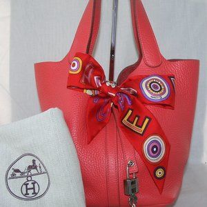 HERMES PICOTIN LOCK MM CLEMENCE PALLADIUM HW RETAIL $3,325 + tax-100% AUTHENTIC